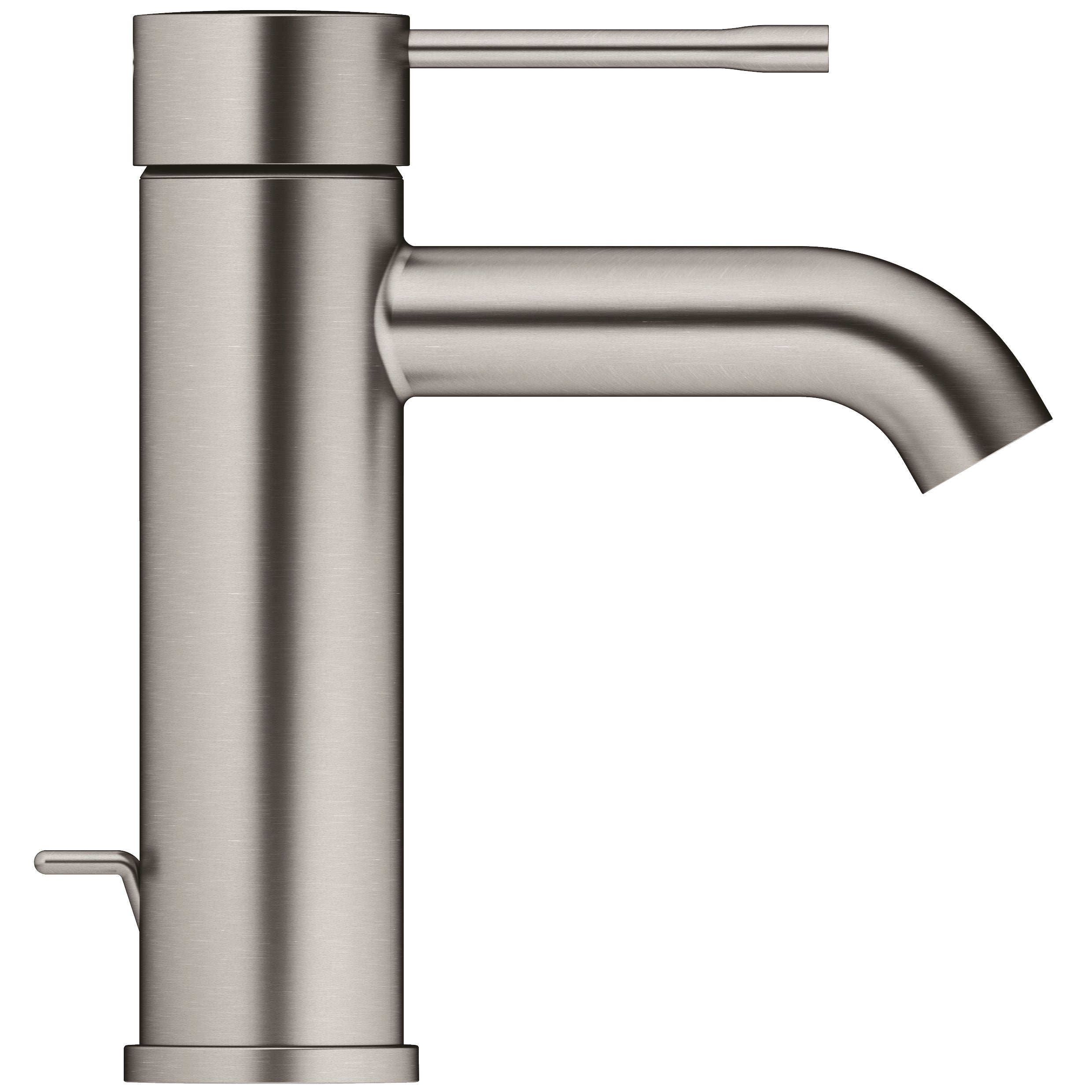 Servantbatteri ettgreps brushed hard graphite Grohe Essence detalj av håndtak