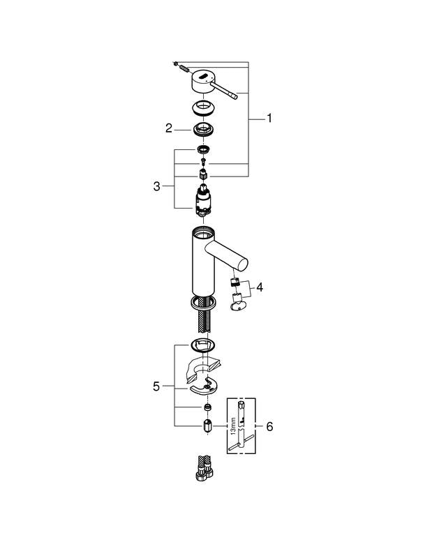 Montert servantbatteri krom Grohe Essence