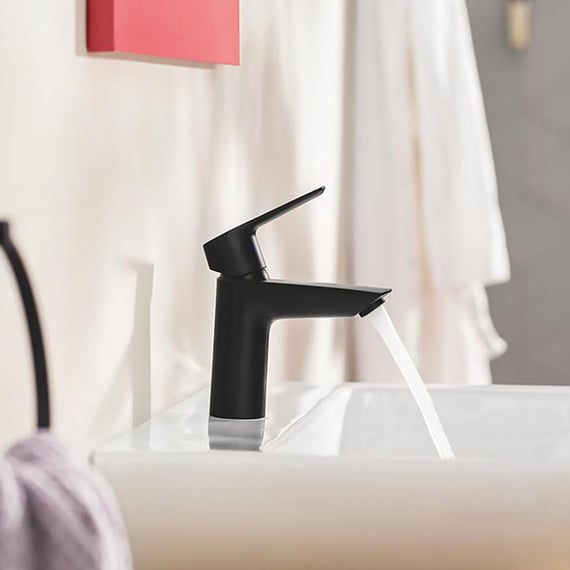 Montert Servantbatteri S matt svart - Grohe Start på servant