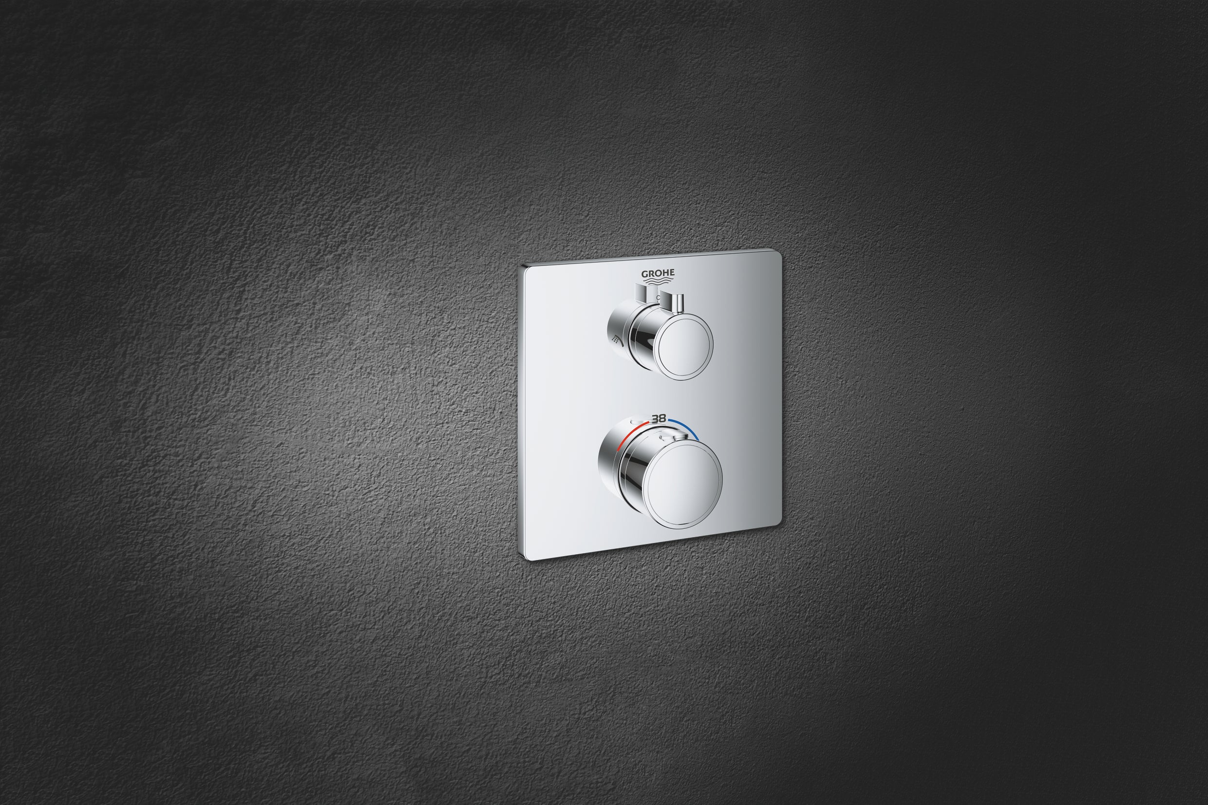 Termostat innbyggings toveis krom Grohe Grohtherm detalj