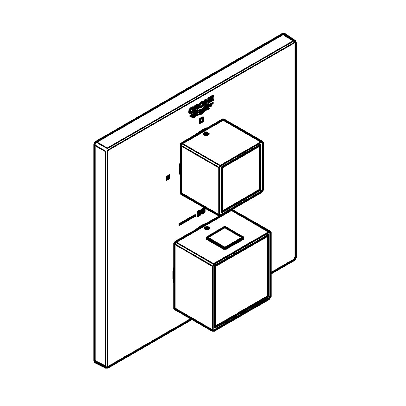 Montert termostat innbyggingsbatteri krom Grohe Grohtherm Cube i baderom