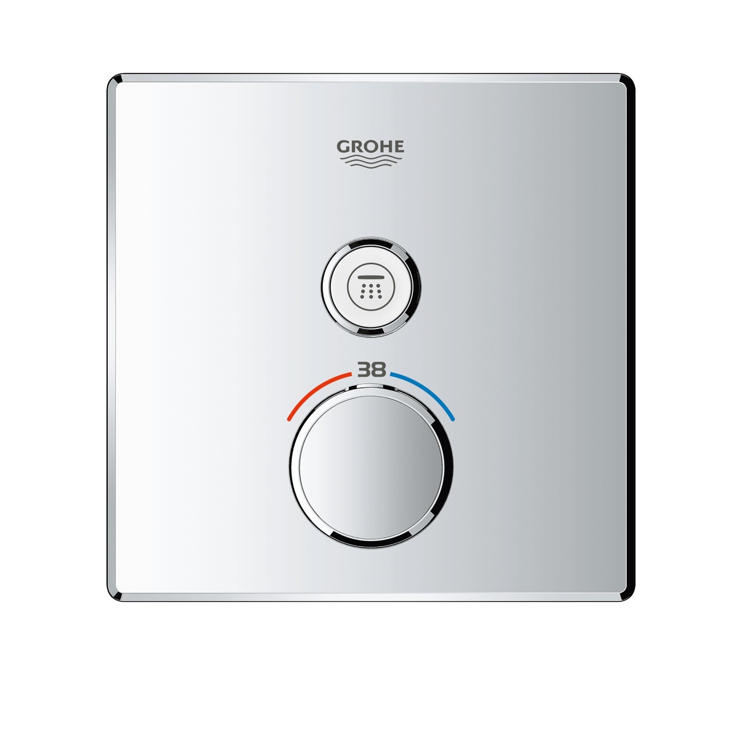 Montert termostat innbyggingsbatteri krom Grohe Grohtherm SmartControl på vegg