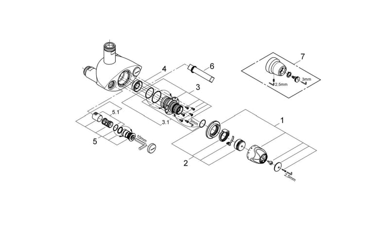 Oversikt over termostatbatteri krom Grohe Grohtherm XL
