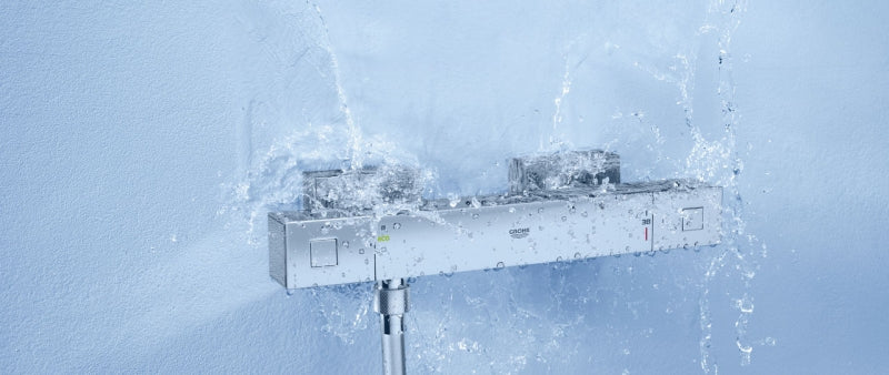 Detalj av termostatisk dusjbatteri krom Grohe Grohtherm Cube