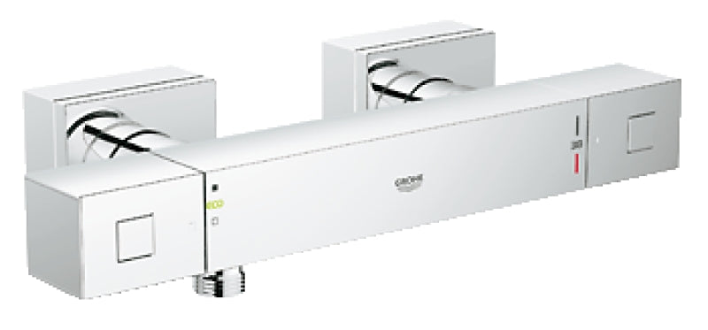 Termostatisk dusjbatteri krom Grohe Grohtherm Cube forfra
