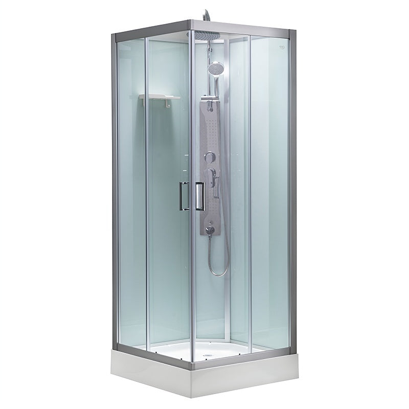 Hydrosan LISA dusjkabinett 90x90 cm borstet krom – frontvisning