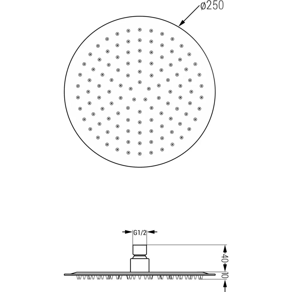 Badekararmatur Innebygd med 25 Cm Regndusj Rosegull S1