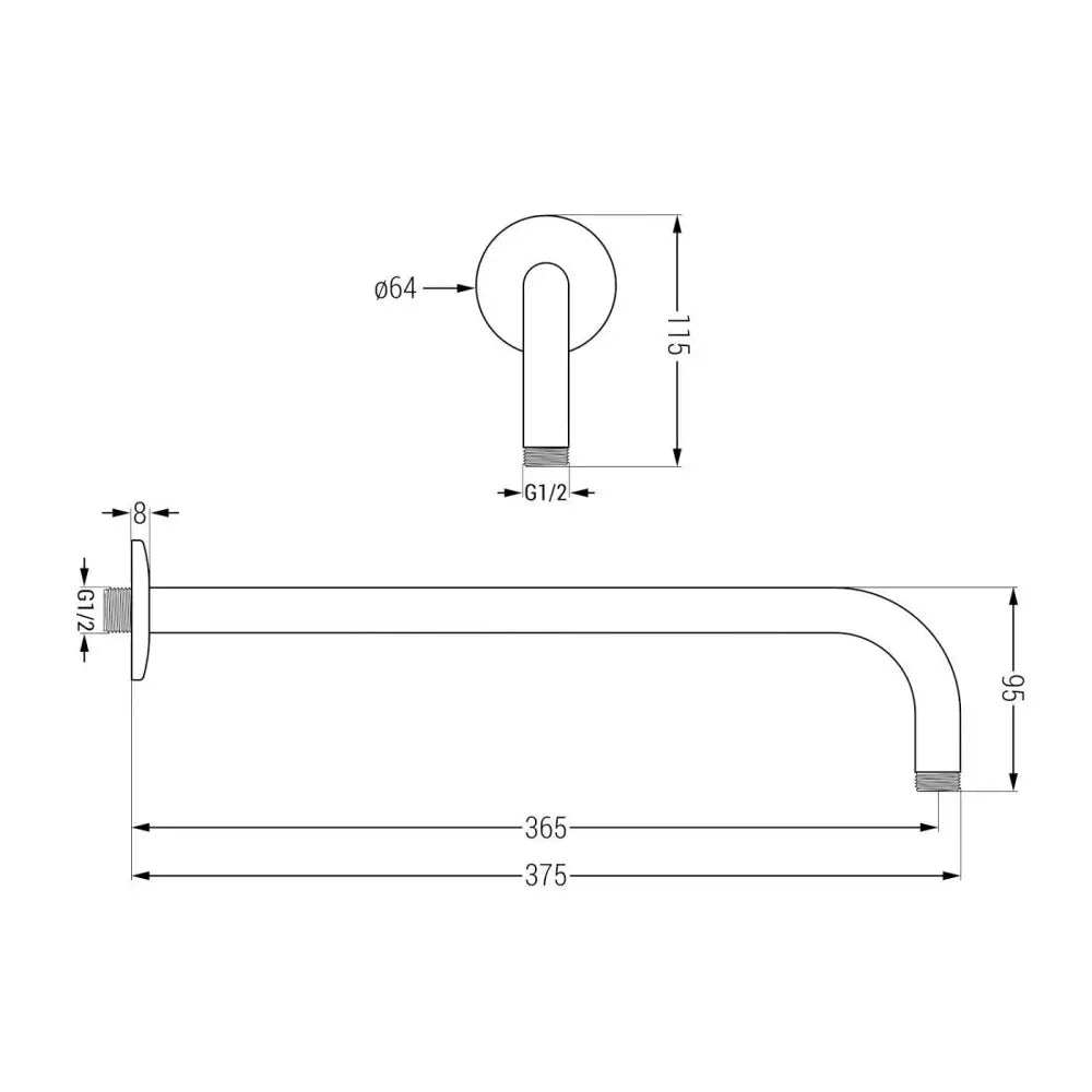 Badekararmatur Innebygd med 25 Cm Regndusj Rosegull S1