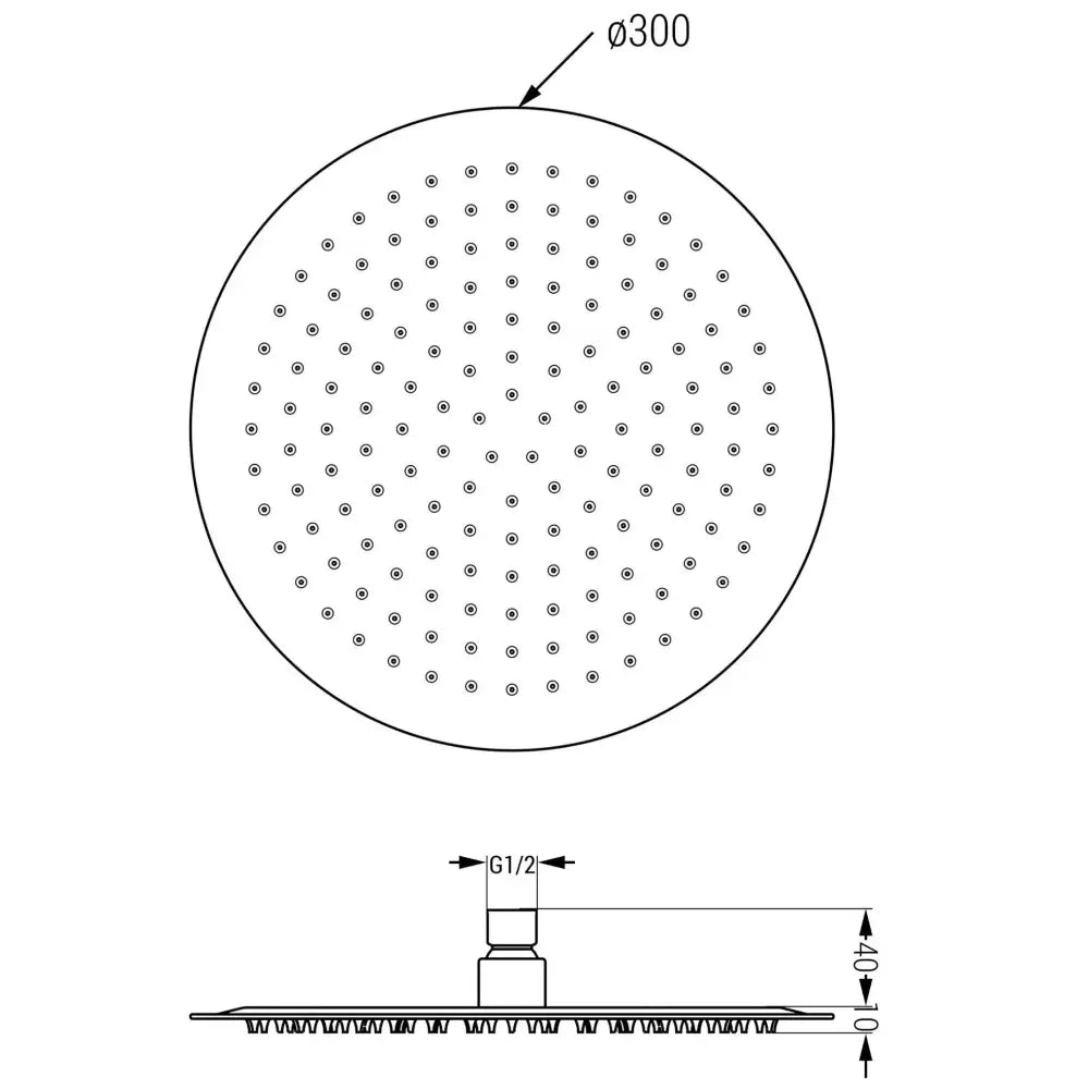 Badekararmatur Innebygd med 30 Cm Regndusj Hvit S1