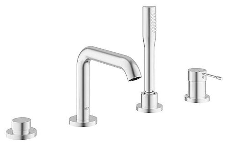 Badekarbatteri 4-hulls supersteel Grohe Essence forfra