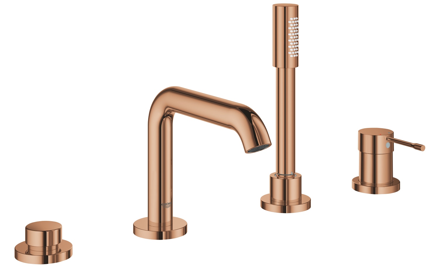 Badekarbatteri 4-hulls Warm Sunset Grohe Essence for montering på badekarskant
