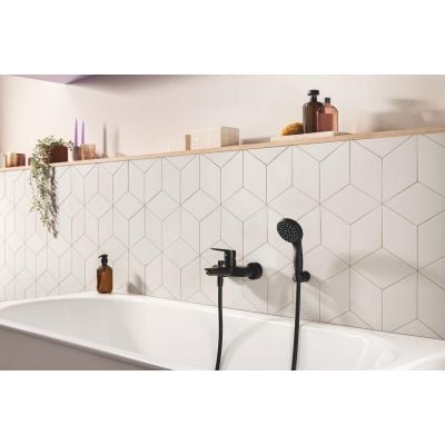 Montert badekarbatteri ettgreps matt svart Grohe Start