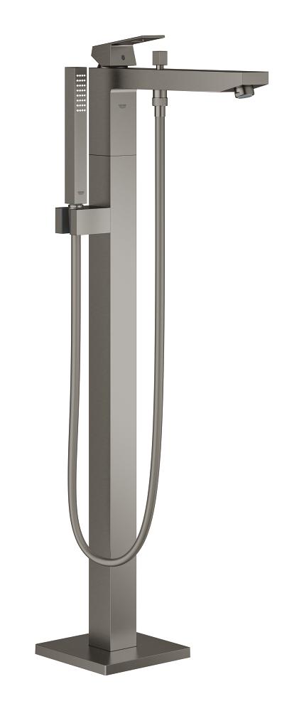 Badekarbatteri frittstående brushed hard graphite Grohe Eurocube forfra