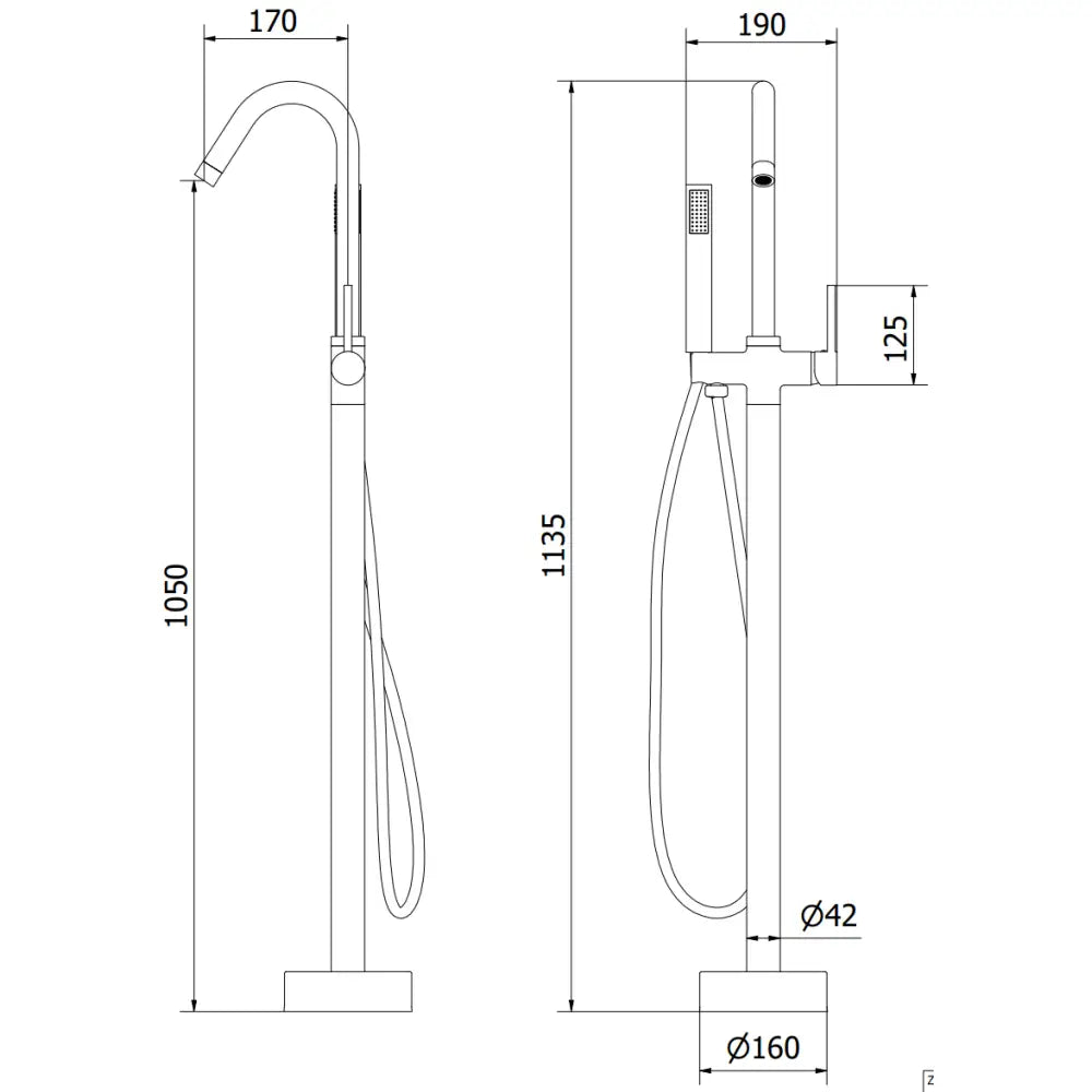 Badekarbatteri Frittstående Krom S1