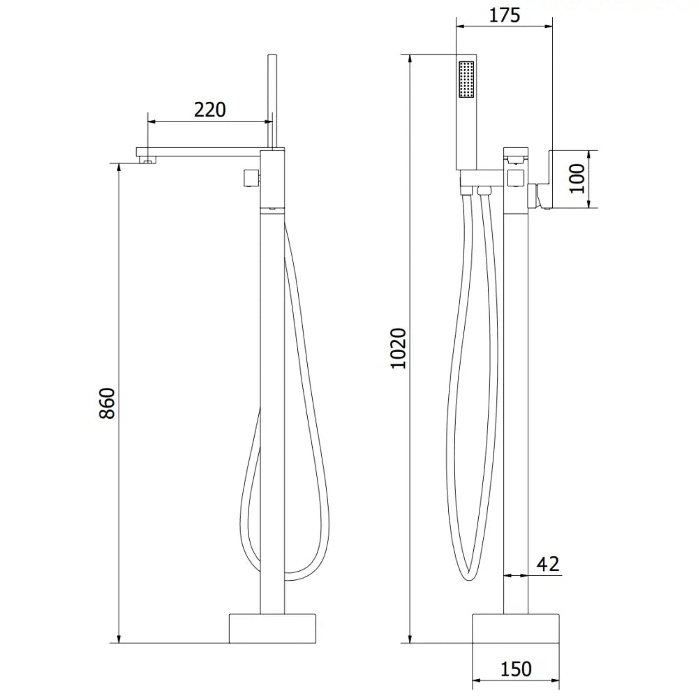 Badekarbatteri Frittstående Krom S22