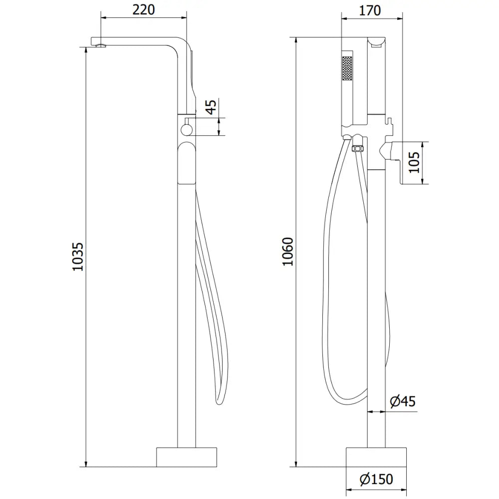 Badekarbatteri Frittstående Krom S4