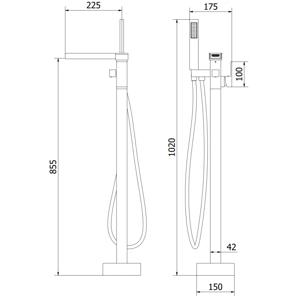 Badekarbatteri Frittstående Krom S5