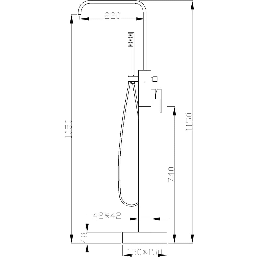 Badekarbatteri Frittstående Krom S5