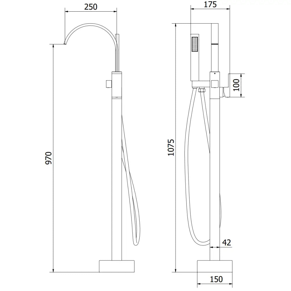 Badekarbatteri Frittstående S8