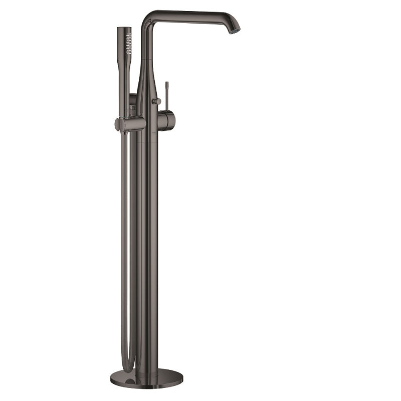 Badekarbatteri gulvmontert Hard Graphite Grohe Essence forfra