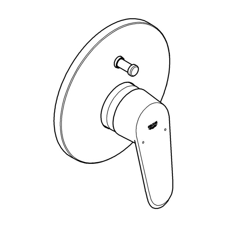 Detalj av kromfinish på Badekarbatteri innbyggings krom Grohe Eurodisc Cosmopolitan