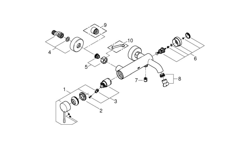 Badekarbatteri krom - Grohe Essence New montert