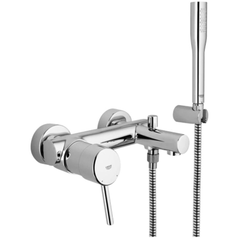 Nærbilde av hånddusj med SpeedClean på Grohe Concetto badekarbatteri