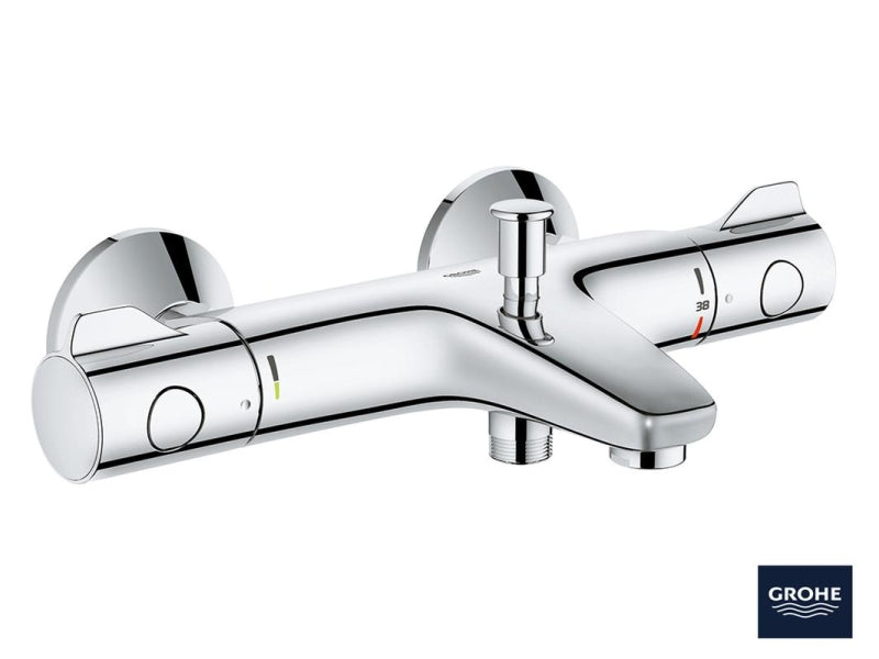 Detalj av Badekarbatteri termostat krom Grohe Grohtherm 800