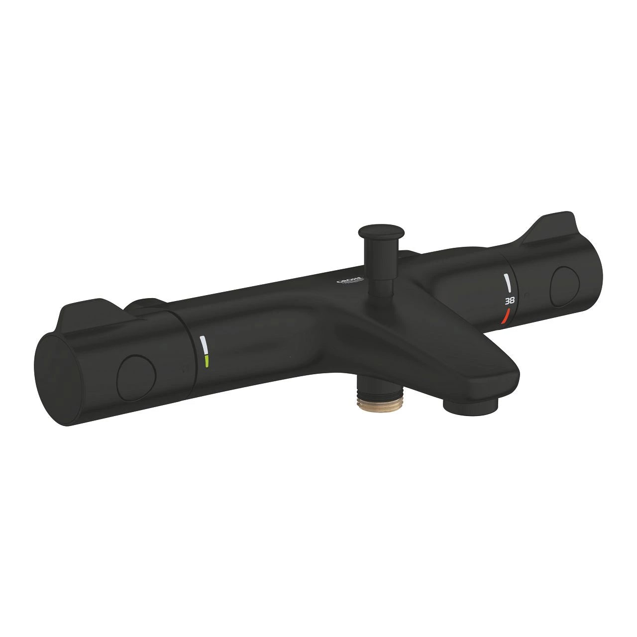 Badekarbatteri termostat matt svart Grohe Grohtherm 800 forfra