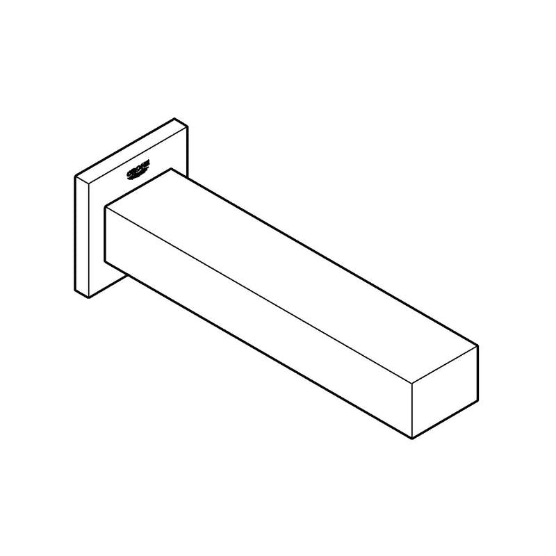 Badekarbatteri i krom - Grohe Universal Cube montert på vegg