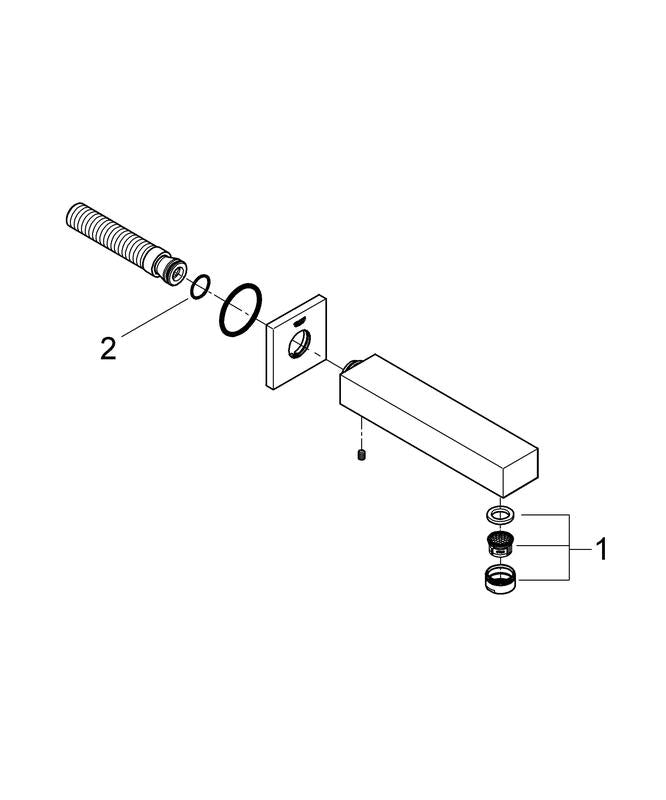 Badekarbatteri i krom - Grohe Universal Cube nærbilde av kromfinish