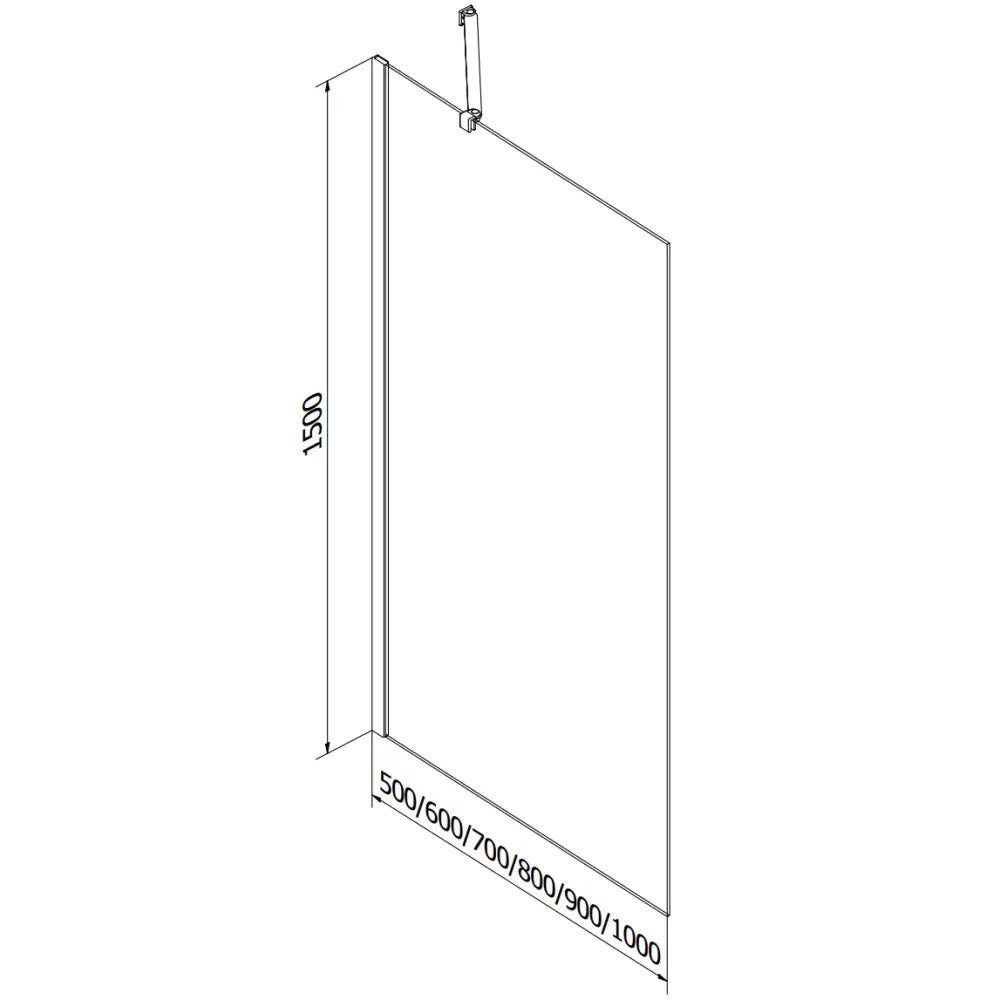 Badekarvegg 1-delt 100x150 Cm Frost Svart