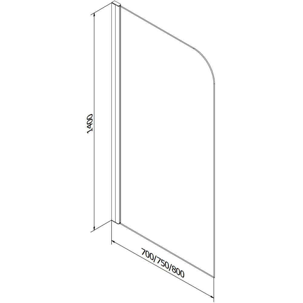 Badekarvegg 1-delt 70x140 Cm Grafitt Krom