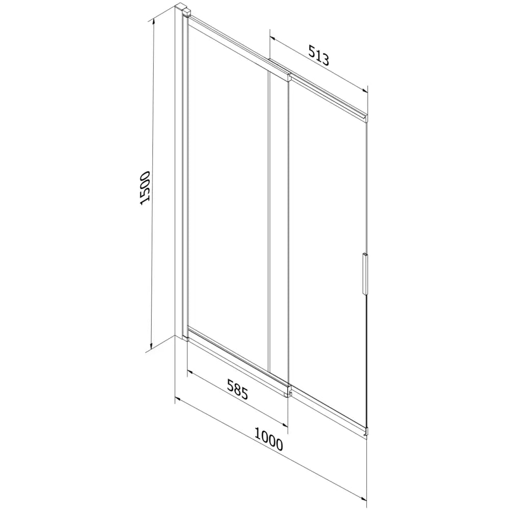 Badekarvegg 2-delt Skyvbar 100x150 Cm Frostet Svart