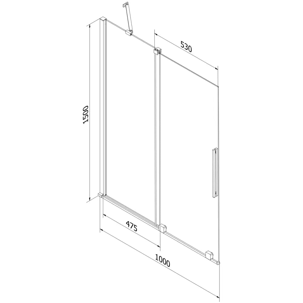 Badekarvegg 2-delt Skyvbar 100x150 Cm Gjennomsiktig Gull S1