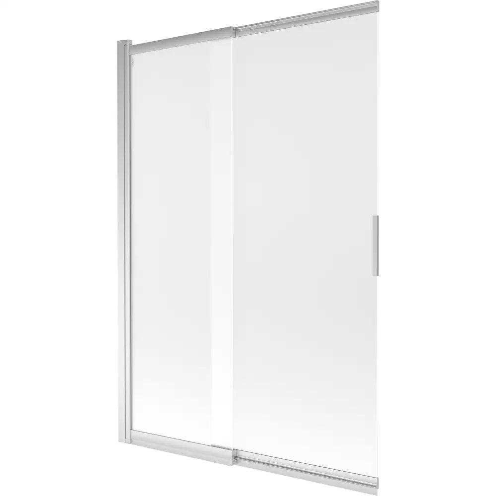 Badekarvegg 2-delt Skyvbar 120x150 Cm Frostet Krom