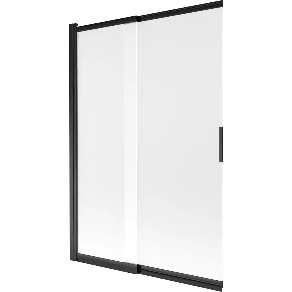 Badekarvegg 2-delt Skyvbar 120x150 Cm Frostet Svart