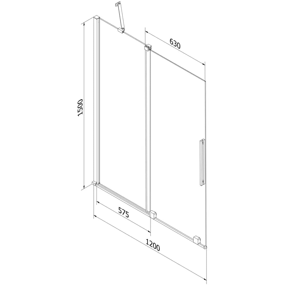 Badekarvegg 2-delt Skyvbar 120x150 Cm Gjennomsiktig Gull S1