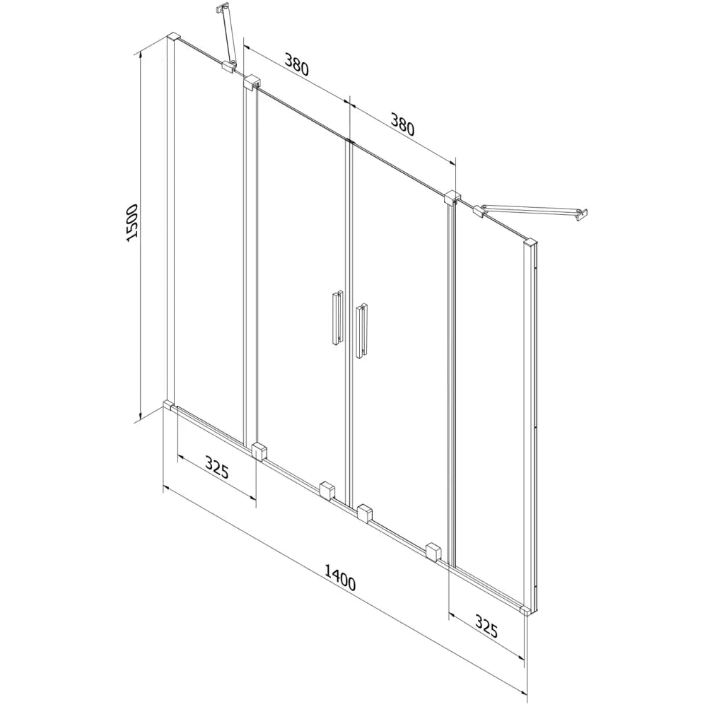 Badekarvegg 2-delt Skyvbar 140x150 Cm Gjennomsiktig Hvit