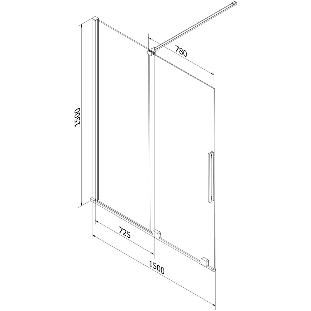 Badekarvegg 2-delt Skyvbar 150x150 Cm Gjennomsiktig Børstet Gull