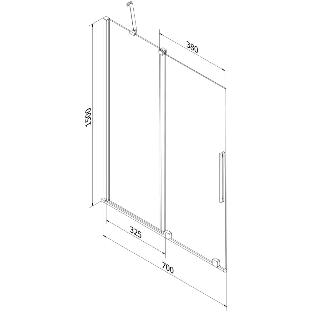 Badekarvegg 2-delt Skyvbar 70x150 Cm Gjennomsiktig Børstet Gull