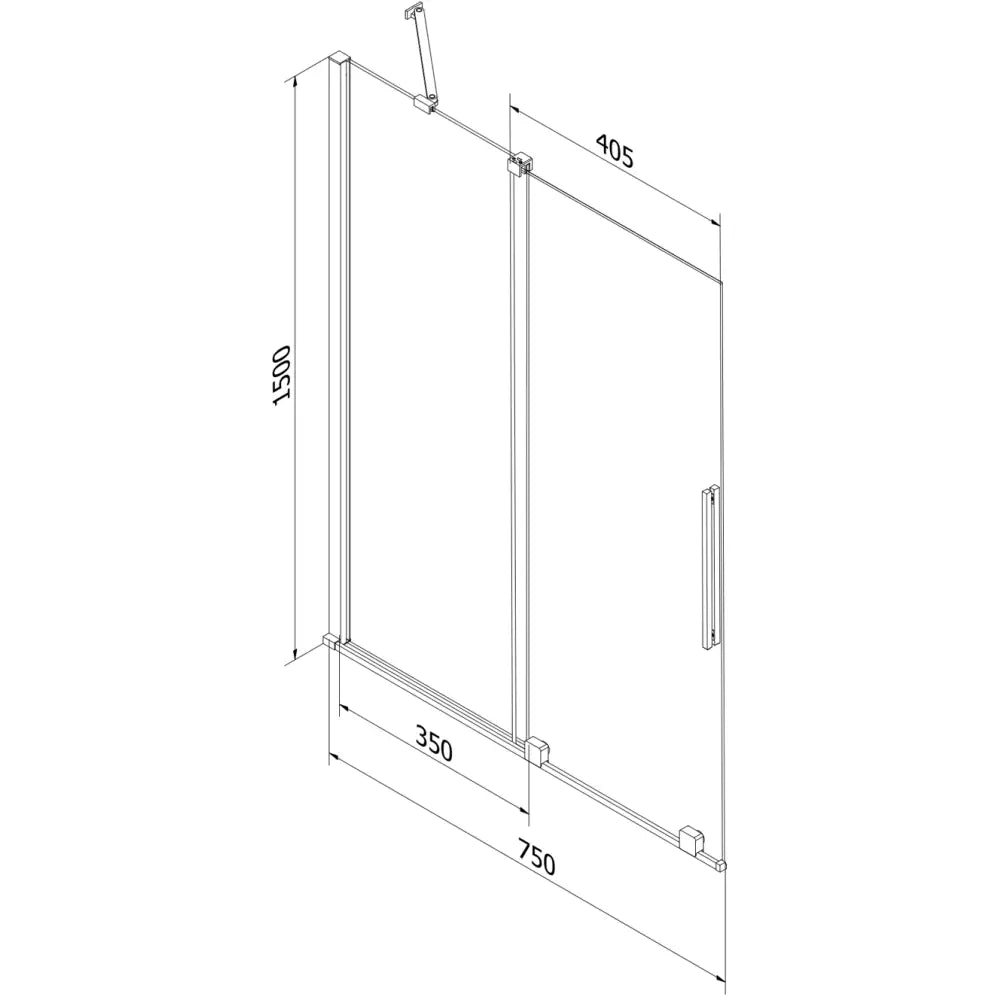 Badekarvegg 2-delt Skyvbar 75x150 Cm Gjennomsiktig Gull