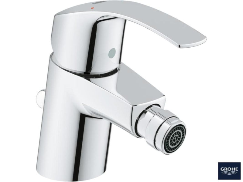 Detaljbilde av kromfinish på Bidetbatteri Grohe Eurosmart