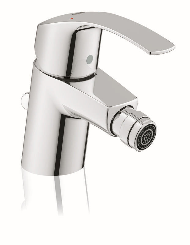 Bidetbatteri krom Grohe Eurosmart montert på bidet