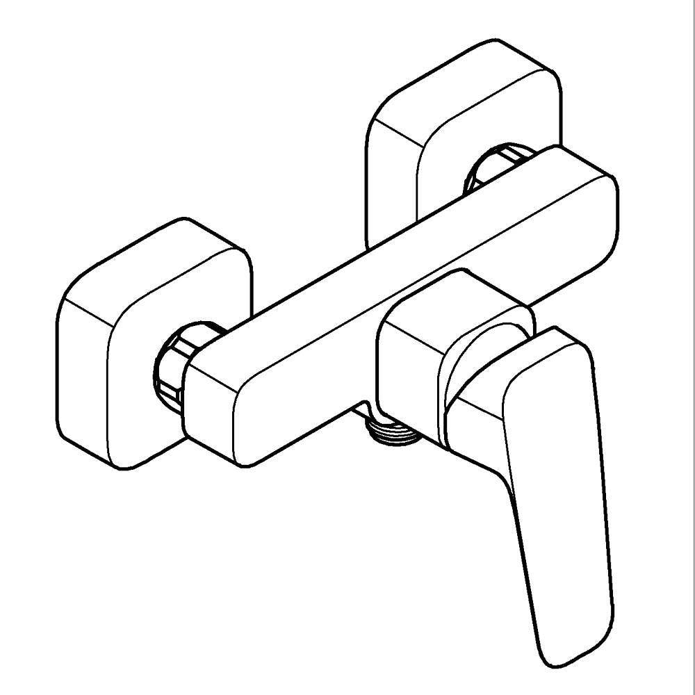 Dusjbatteri ettgreps krom Grohe Cubeo montert