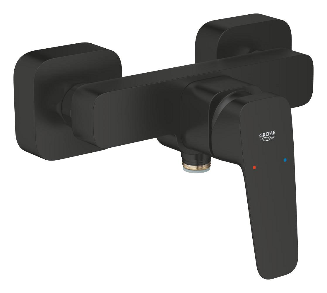Dusjbatteri ettgreps matt svart Grohe Cubeo forside