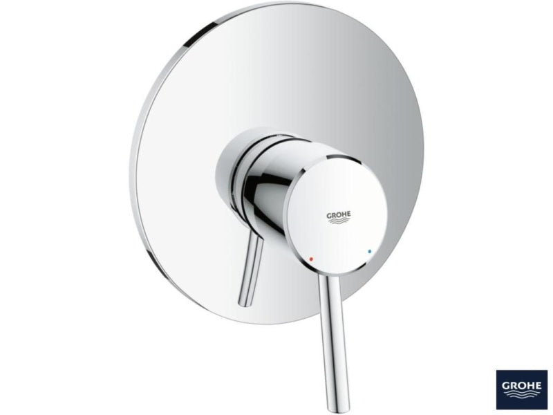 Detalj av dusjbatteri innbyggings ettgreps krom Grohe Concetto