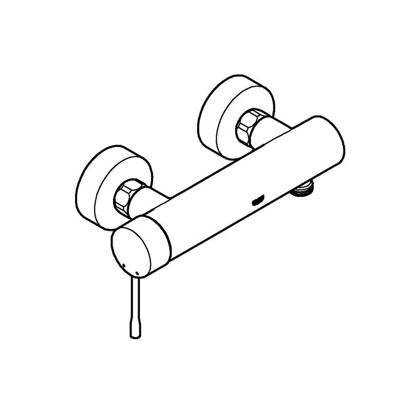 Montert dusjbatteri krom Grohe Essence New på vegg