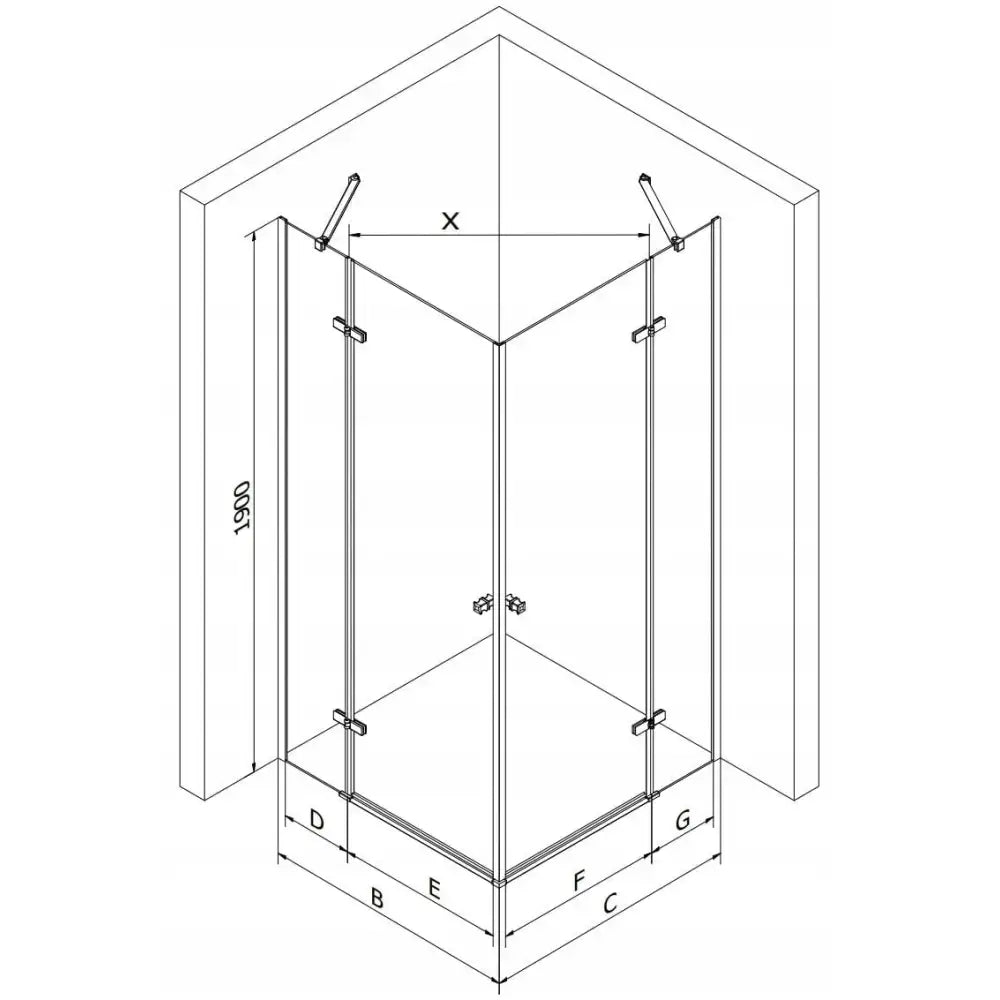 Dusjhjørne 120x100 Cm Krom Inngangsbredde (mm): 914