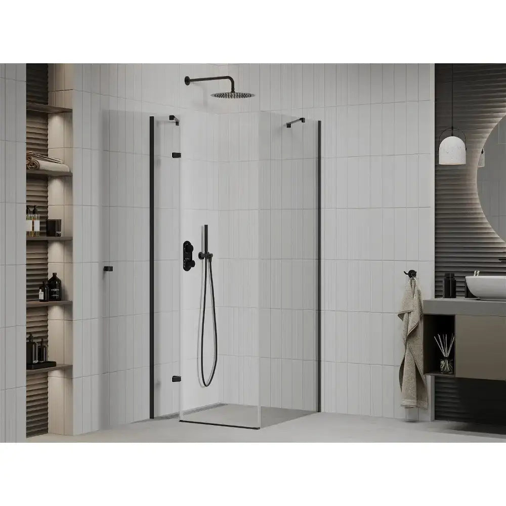 Dusjhjørne 90x90 Cm Svart Inngangsbredde (mm): 602